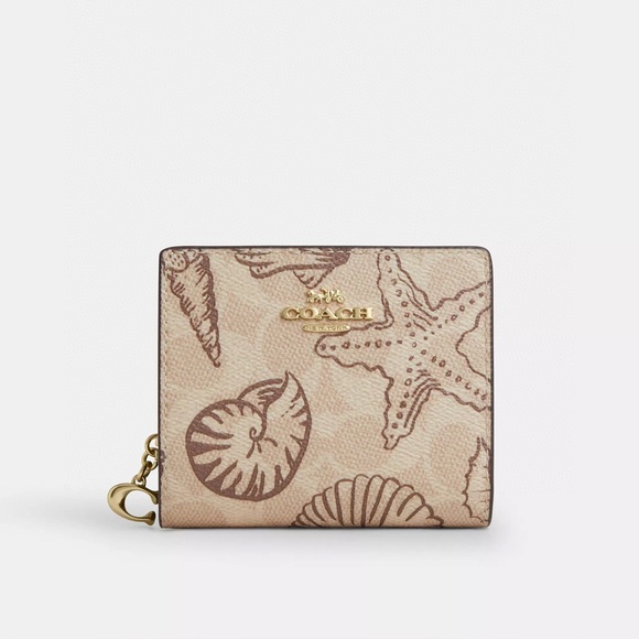 Coach Shell Print Coach | Accessories | Coach Snap Wallet In Signature Canvas With Shell ...
